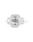 Emerald Cut Diamond Illusion Ring