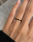 Black Enamel Gold Ring