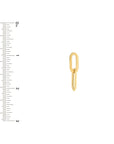 Double Flat Oval Link Long Earrings