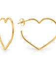 Open Heart Hoop Earrings