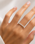 Single Shared Prong 3/4 Diamond Band 2mm