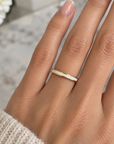 White Enamel Gold Ring