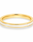 White Enamel Gold Ring
