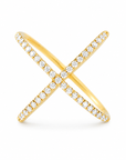 Yellow Gold Diamond X Ring