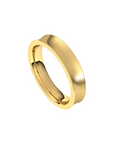concave comfort fit ring matte 4mm yellow gold