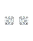 Natural Diamond Round Stud 4 Prong Earring Set