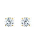 Natural Diamond Round Stud 4 Prong Earring Set