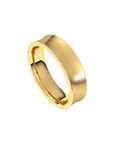 matte concave comfort fit ring 5mm yellow gold
