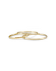 thin rings set of 3 yellow gold stacked