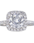 Classic Cushion Halo Diamond Ring Setting - Rings