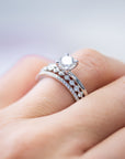 Single Shared Prong Diamond Band 2 mm Halfway Diamonds - Rings