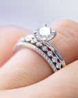 Single Shared Prong Diamond Band 2 mm Halfway Diamonds - Rings