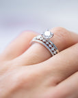 Single Shared Prong Diamond Band 2.3mm 3/4 Diamonds - Rings