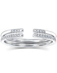 Zoe Open Diamond Ring With Halfway Diamonds - Rings