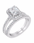 Emerald Halo Diamond Ring - Rings