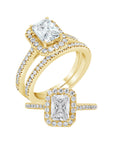 Emerald Halo Diamond Ring - Rings