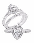 Pear Halo Diamond Ring - Rings