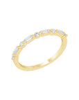Baguette Single Shared Prong Ring - Rings