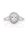 Oval Halo Pink Diamond Engagement Ring - Rings