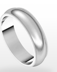 Milgrain Half Round Mens Ring - Rings