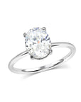 2.50 Carat Oval Solitaire Moissanite Ring - Rings