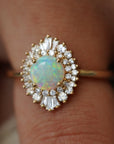 Arielle Diamond Opal Ring - Rings
