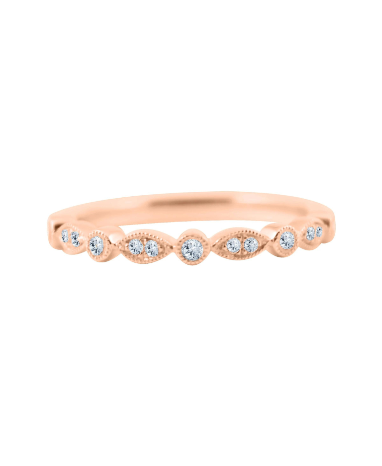 rose gold ring with diamonds