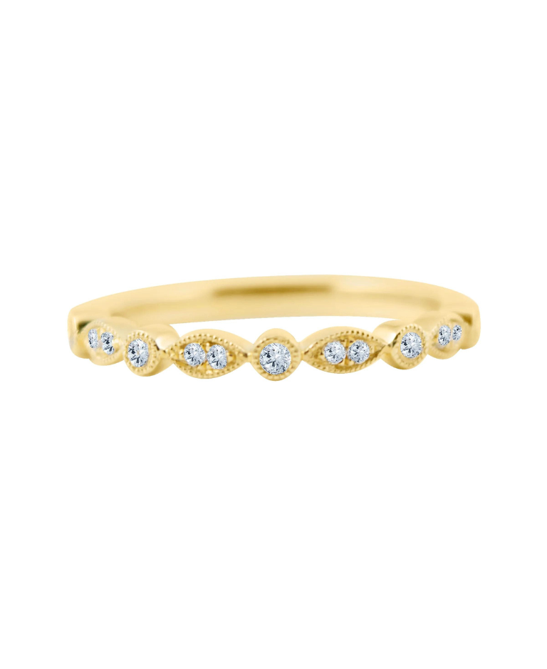 yellow gold ring with diamonds