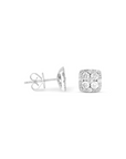 Square Cluster Diamond Earrings