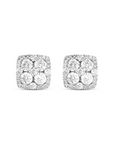 Square Cluster Diamond Earrings