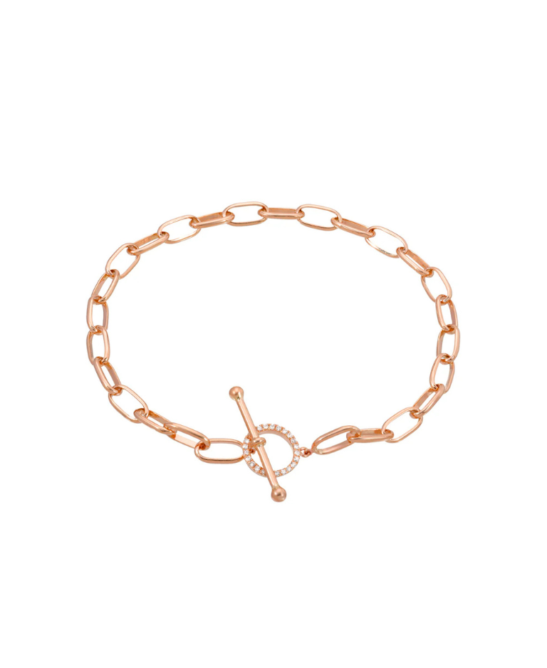 Gold Diamond Pavé Toggle Link Bracelet