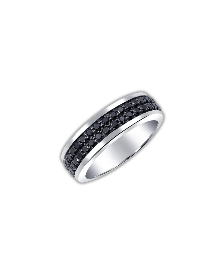 Damon Men&#39;s Black Diamond Eternity Band