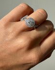 Double Halo Infinity Twist Ring