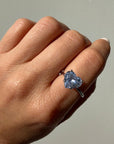 Pastel Blue Sapphire Heart Solitaire Ring