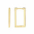 Geometric shape rectangle hoop earrings 14k yellow gold
