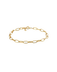 Gold Paperclip Chain Bracelet with Diamond Accent