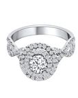 Double Halo Infinity Twist Ring