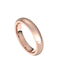 mens comfort fit half round ring satin hammer finish 4mm rose gold