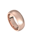 mens comfort fit half round ring satin hammer finish 7mm rose gold