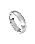 matte half round comfort fit ring 5mm white gold, silver, or platinum color