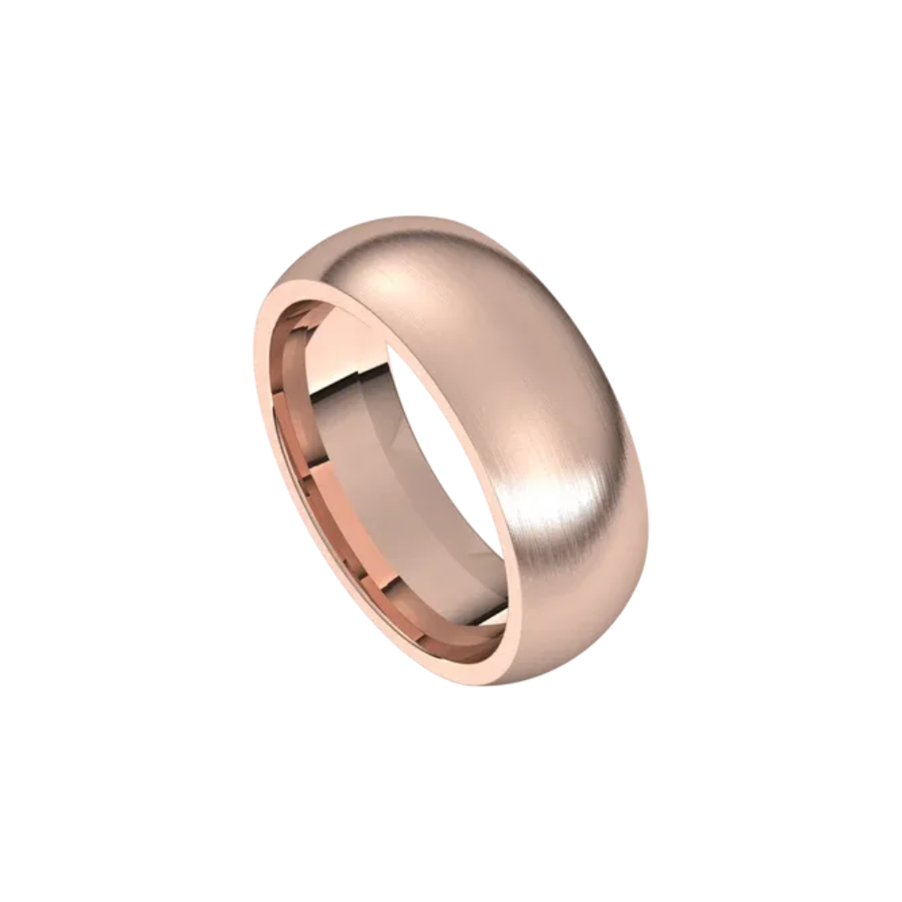 matte half round comfort fit ring 7mm rose gold