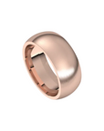 matte half round comfort fit ring 8mm rose gold