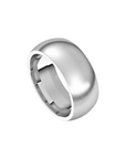 matte half round comfort fit ring 8mm white gold, silver, or platinum color