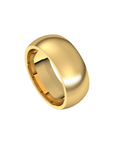 matte half round comfort fit ring 8mm yellow gold