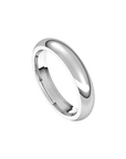 mens polished half round ring 4mm white gold, silver, and platinum color