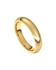 mens polished half round ring 4mm yellow gold