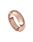 mens polished half round ring 6mm rose gold