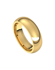 mens polished half round ring 6mm yellow gold