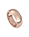 mens polished half round ring 7mm rose gold