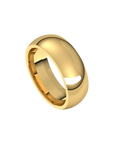 mens polished half round ring 7mm yellow gold